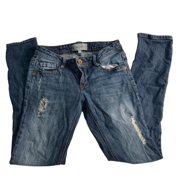 Y2K Rewind Distressed Skinny Low Rise Jeans Size 3 - Picture 1 of 3